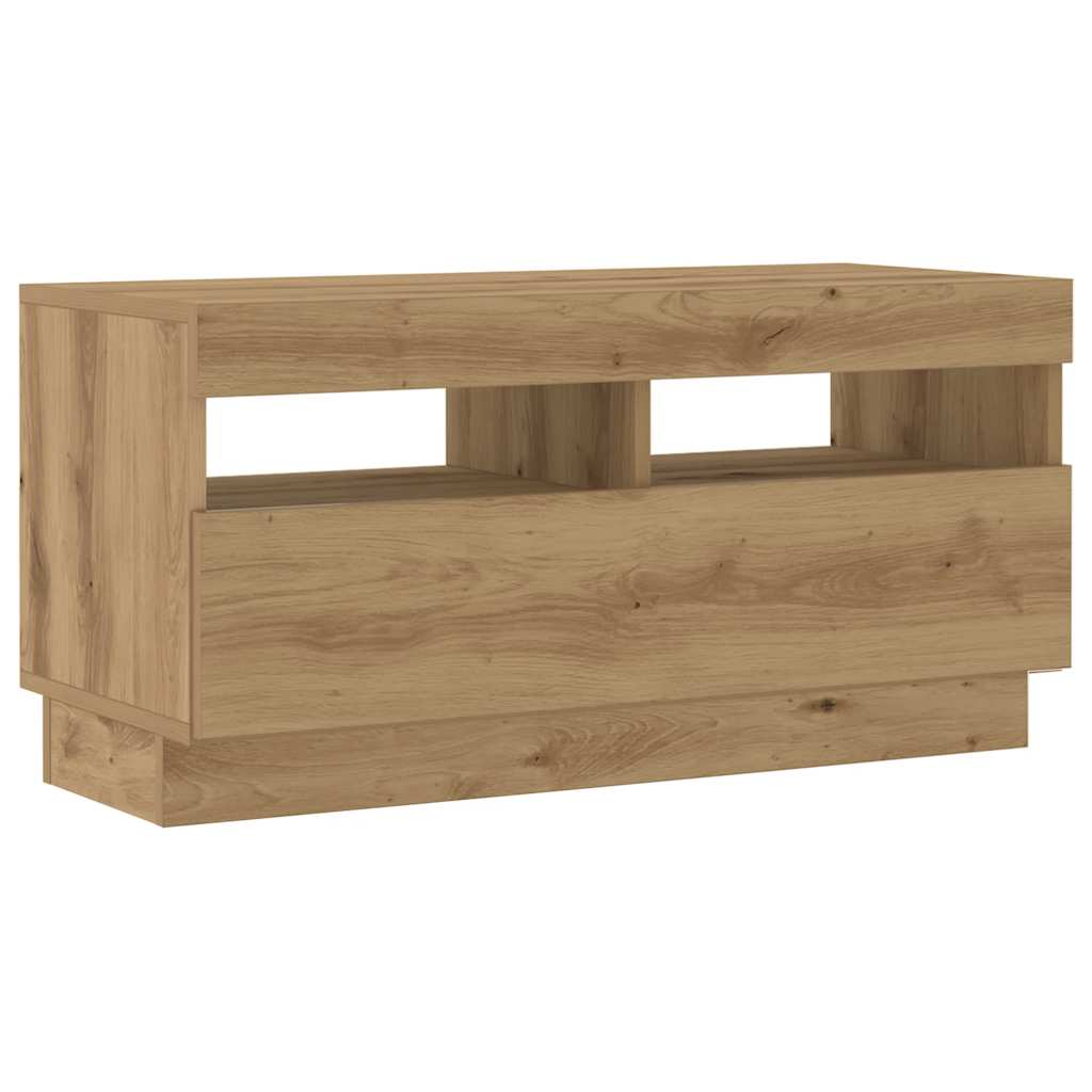 TV Stand with LED Lights Artisan Oak Finish 180 x 35 x 40 cm