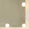 Makeup Table with LED Lights High Gloss White 74.5 x 40 x 141 cm