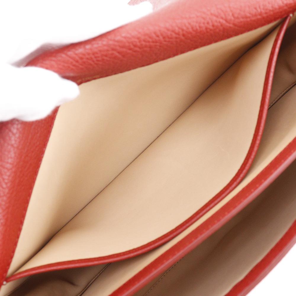 DELVAUX Mutan Shoulder Bag Outlet Red Calfskin Women Used