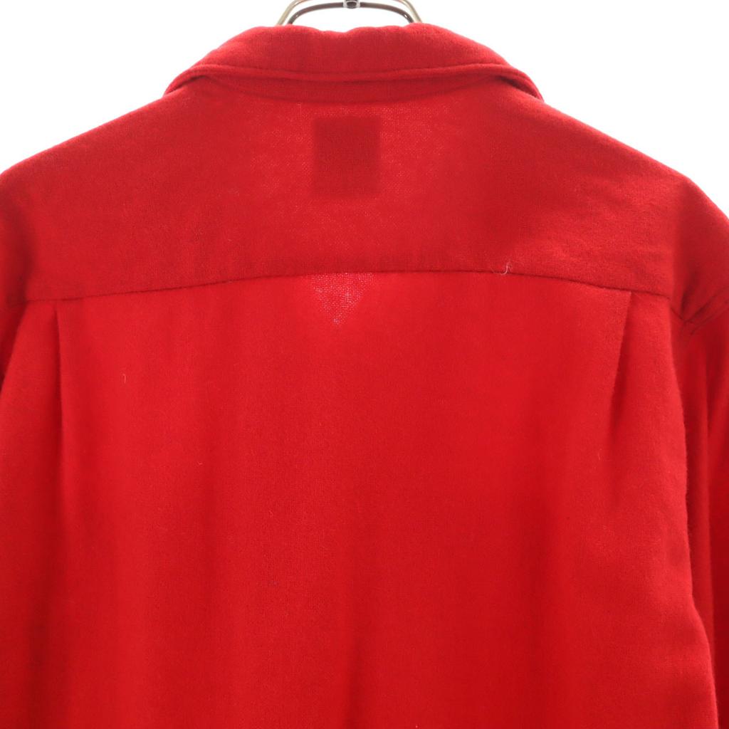 CAMPUS 60s Vintage Wool Blend Long sleeve Open collar shirt S Red Men's Used