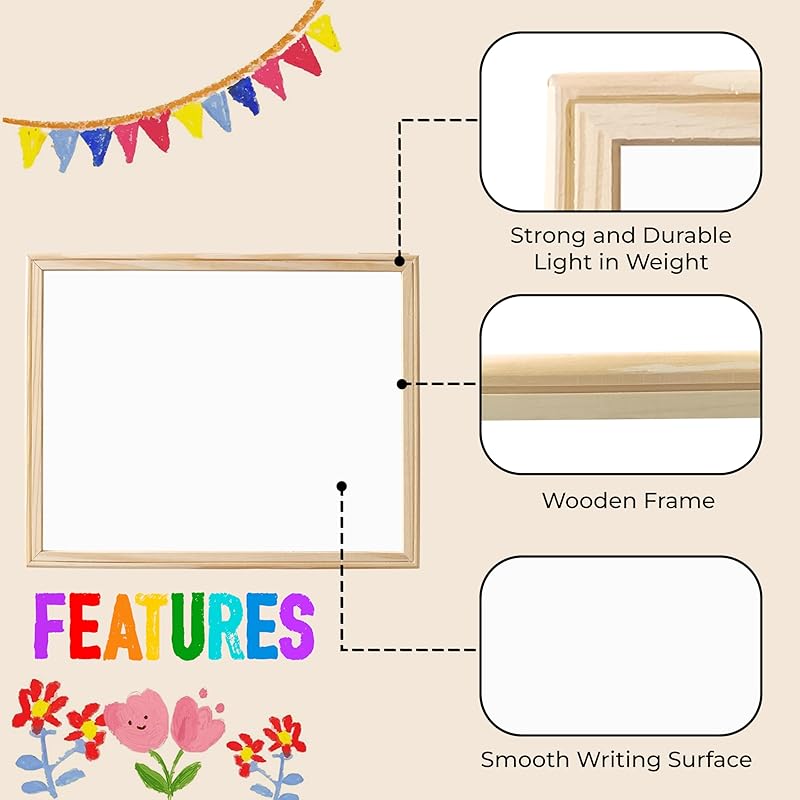 

Eduway 15X12 Inch 2-In-1 Multipurpose Wooden Double-Sided Slate (White Board & Chalk Board) | White Side For Marker & Gr 1 x 1.3 Feet белый