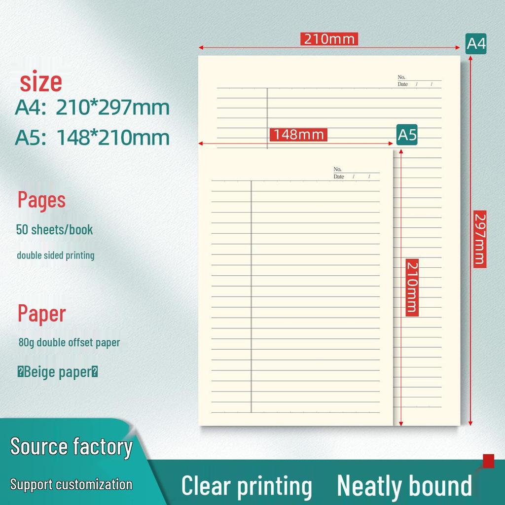 American Style Lined & Grid Paper Draft Pad with Sticky Notes for Homework & Exams