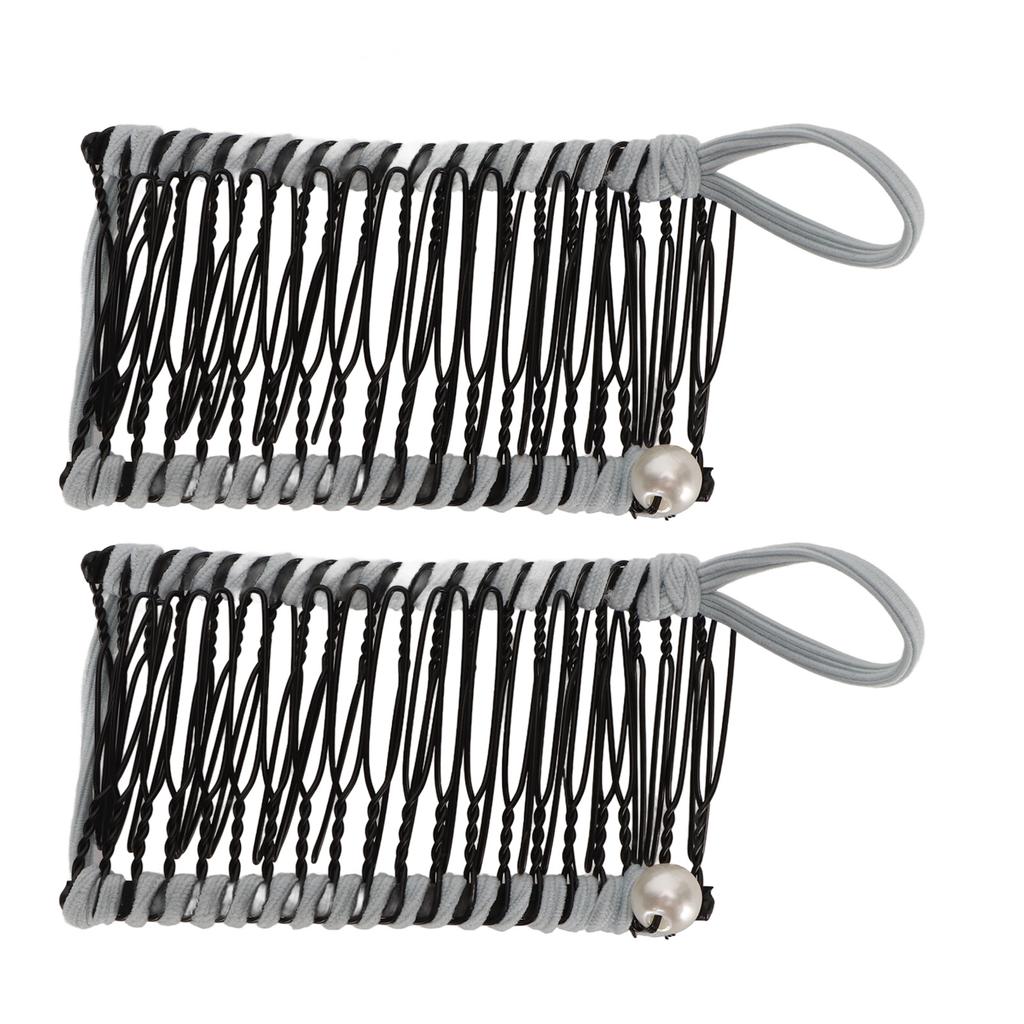 2pcs Banana Hair Clips Fashionable Stretchy Vintage Clincher Comb Tool for Women Thick Wavy Curly Hair