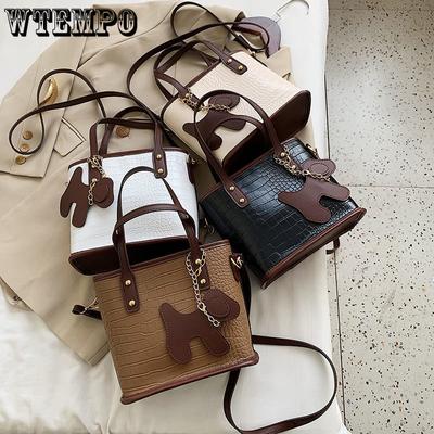 Bag Female Retro Small Bag Fashion Shoulder Crossbody Bag Handheld Tote Bucket Bag