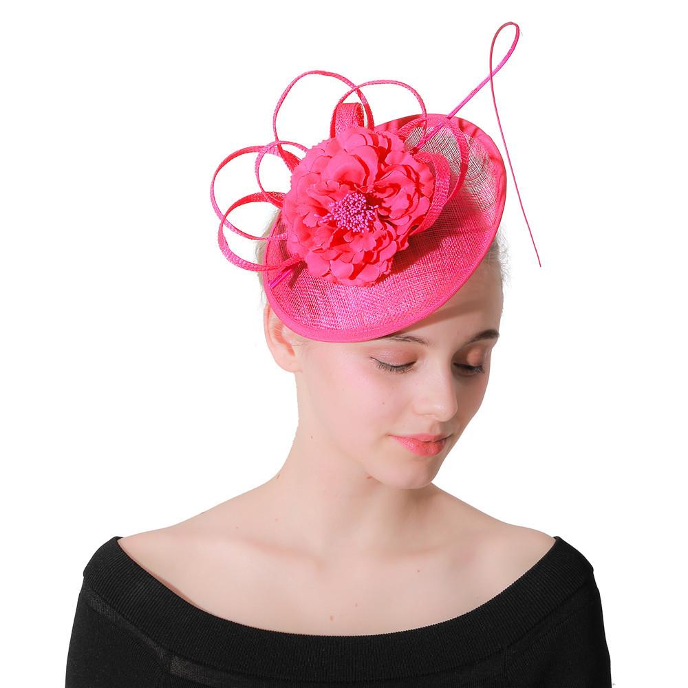Ladies European And American Party Hair Accessories Bridal Headwear Wedding Party Rose Linen Hat