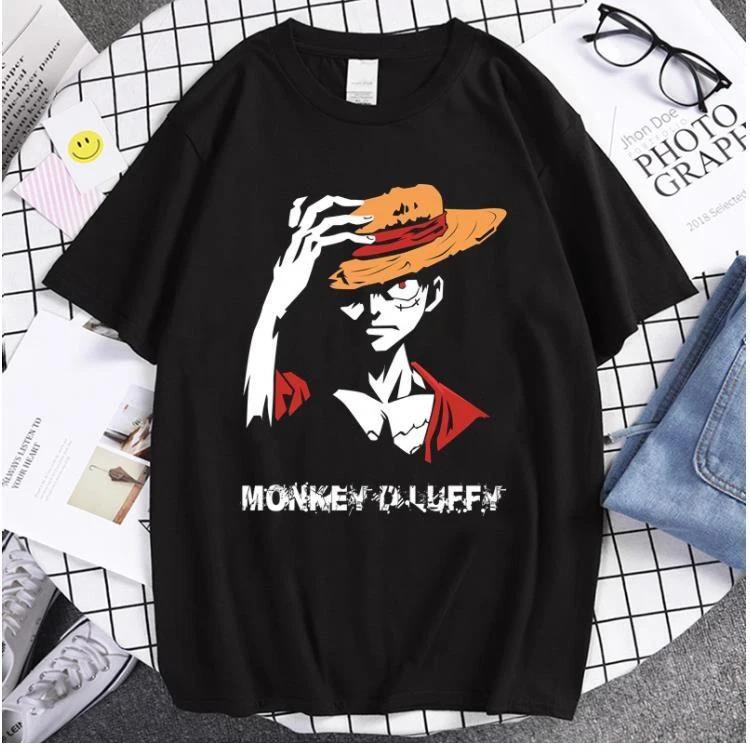 One Piece Luffy Cosplay Anime T-Shirt Shirt Undershirt Costumes Cotton Black M