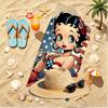Sexy Doll Print Beach Towel, Versatile Lightweight Absorbent Beach Towel for Pool Surf Yoga Bathroom, Perfect Birthday Holiday Gift