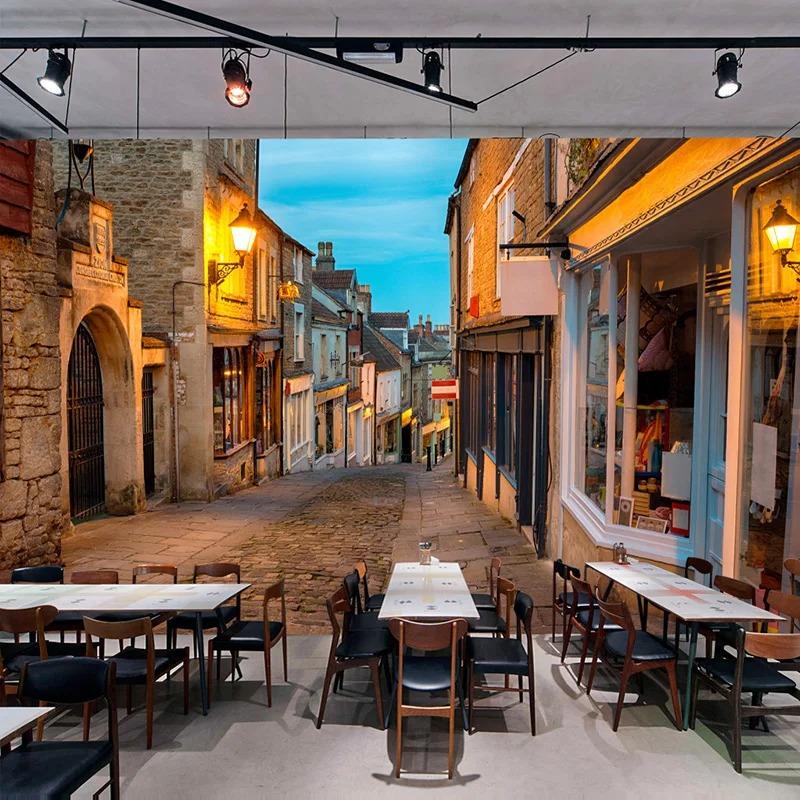 European Italy Wallpaper Street Town Landscape Fresco Restaurant Cafe Backdrop Interior Mural Home Decor