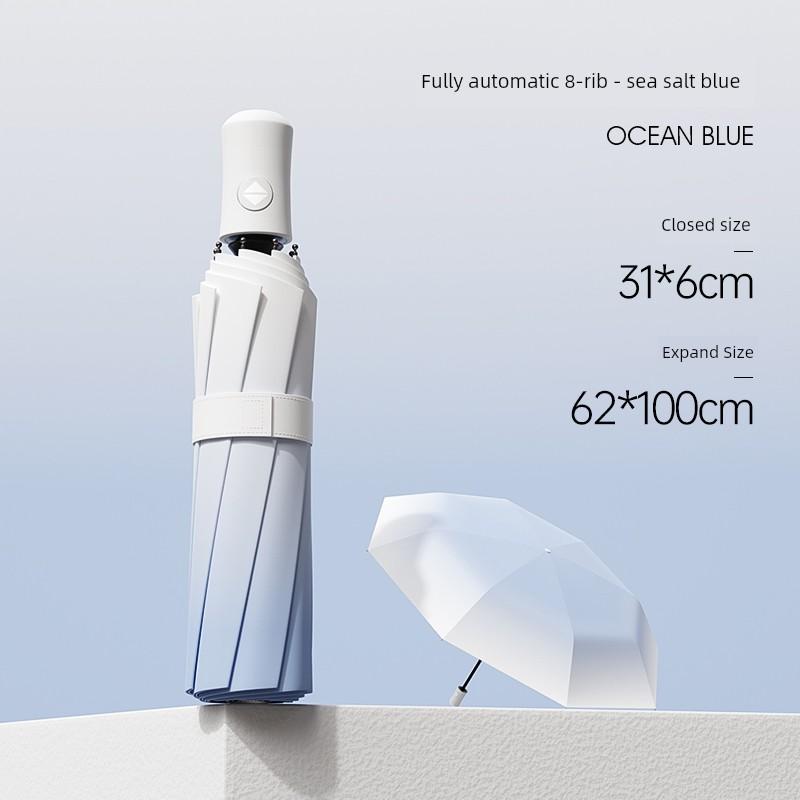 Fully Automatic, Enlarged, Reinforced, and Thickened Gradient Umbrella for Women, Dual-Use for Sun and Rain, Large Size for Men, Sun Protection, Uv