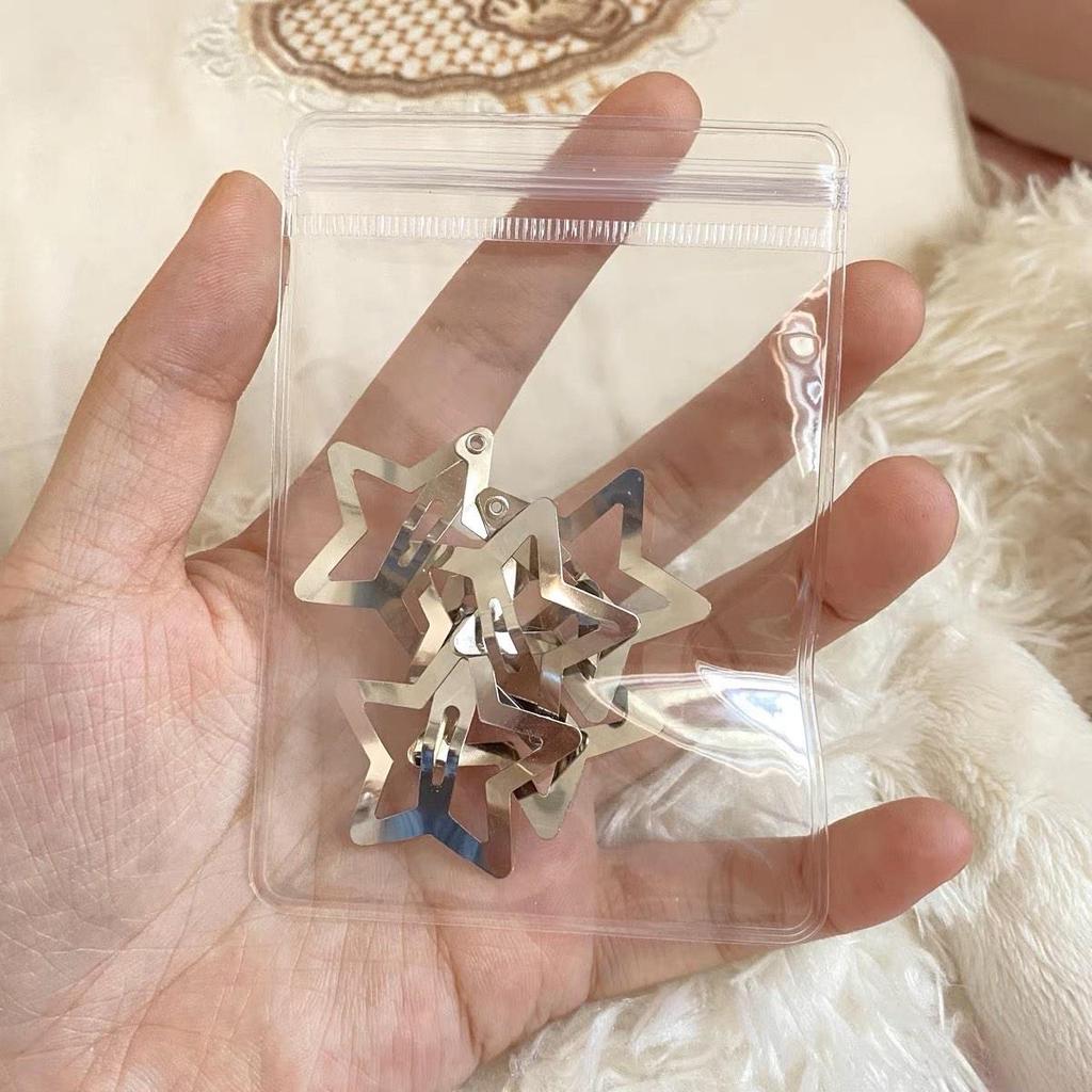 10 Stuks Zilveren Ster BB Hairclips Meisjes Y2K Leuke Ster Haarspeldjes Vrouwen Eenvoudige Metalen Snap Clip Hoofdtooi Haar Sieraden Accessoires