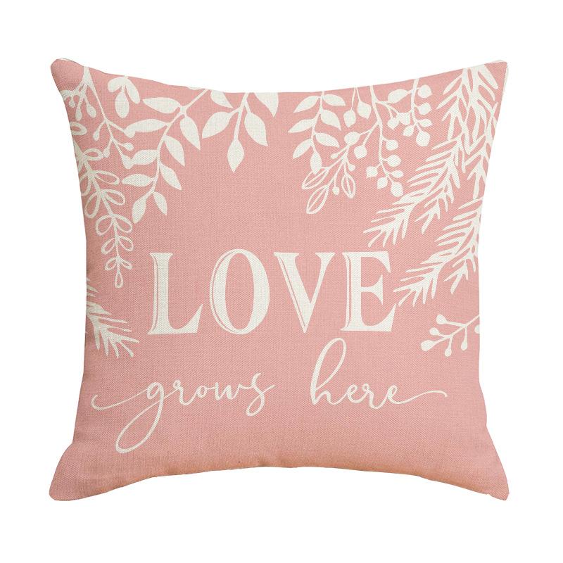 Valentine's Day Pillow Case Love Printed Linen Material Valentine's Day Sofa Decoration Pillow