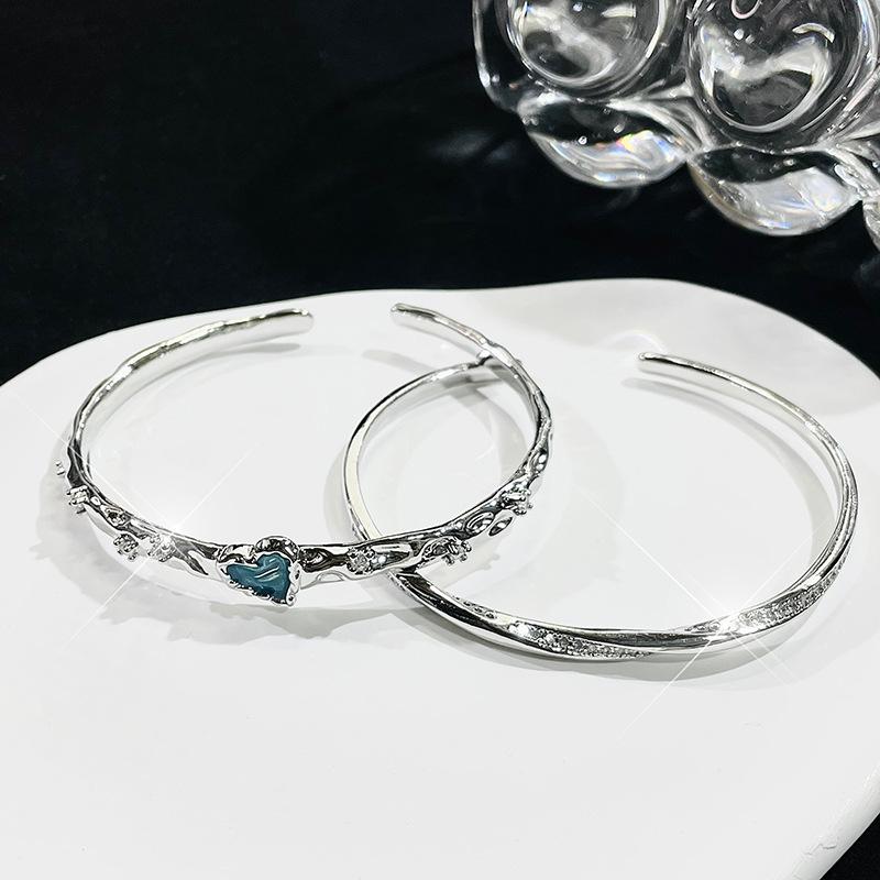 Enamel Dripping Oil Love Open Bracelet French Irregular Light Luxury High-End Sense Personalized Fashion Bracelet