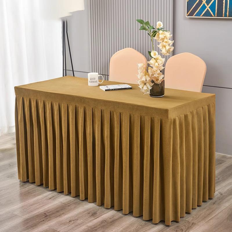 Elastic Table Cloth Hotel Conference Table Cover Meeting Room Office Flannel Rectangle Tableclover Wedding Banquet Decoration