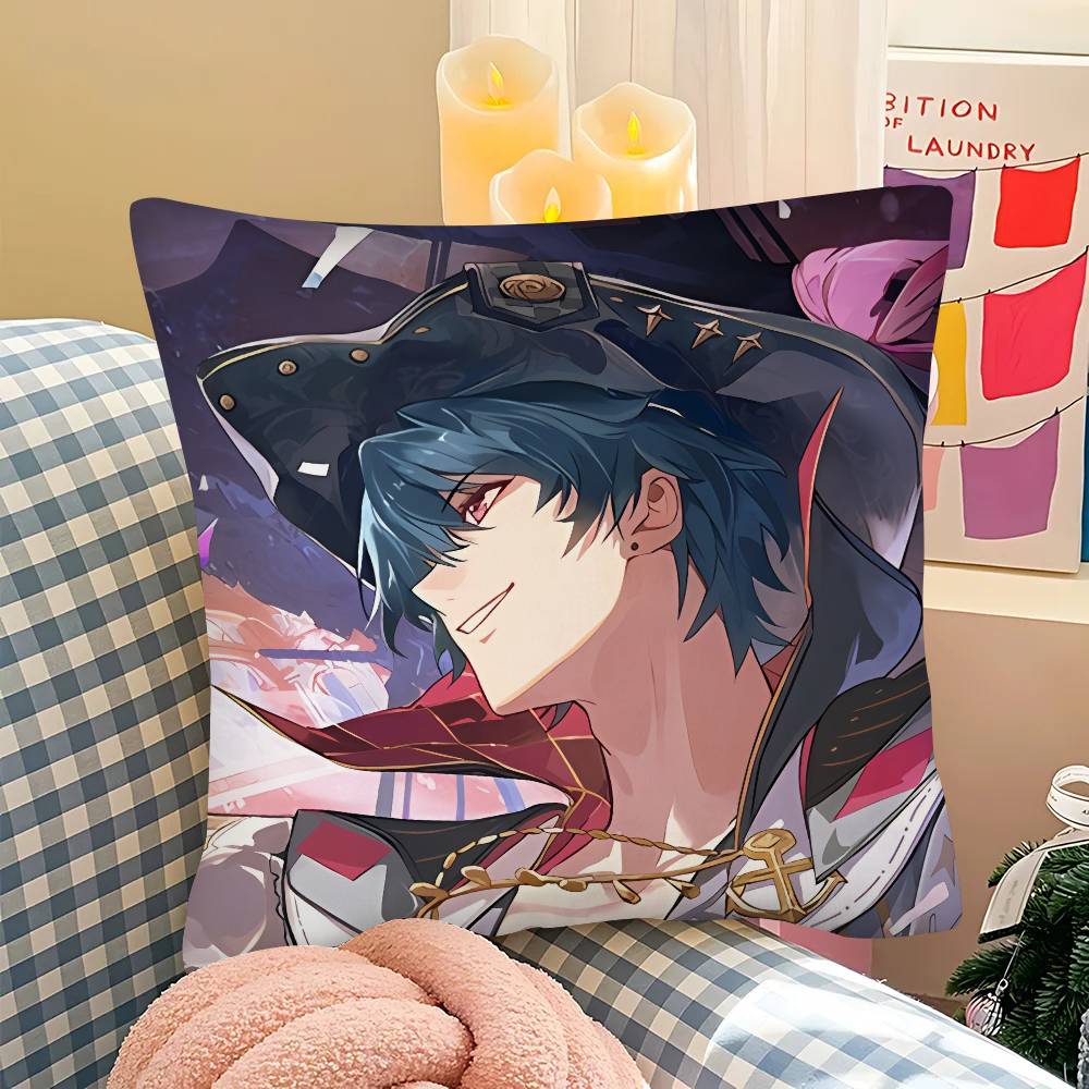 1pc Cute Anime Figure Brant Pillow Case Fashion Square Pillowcase Bedroom Sofa Room Ins Decoration Leisure
