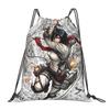 Custom Attack On Titans Drawstring Backpack Women Men Sport Gym Sackpack Foldable Manga Training Bag Sack