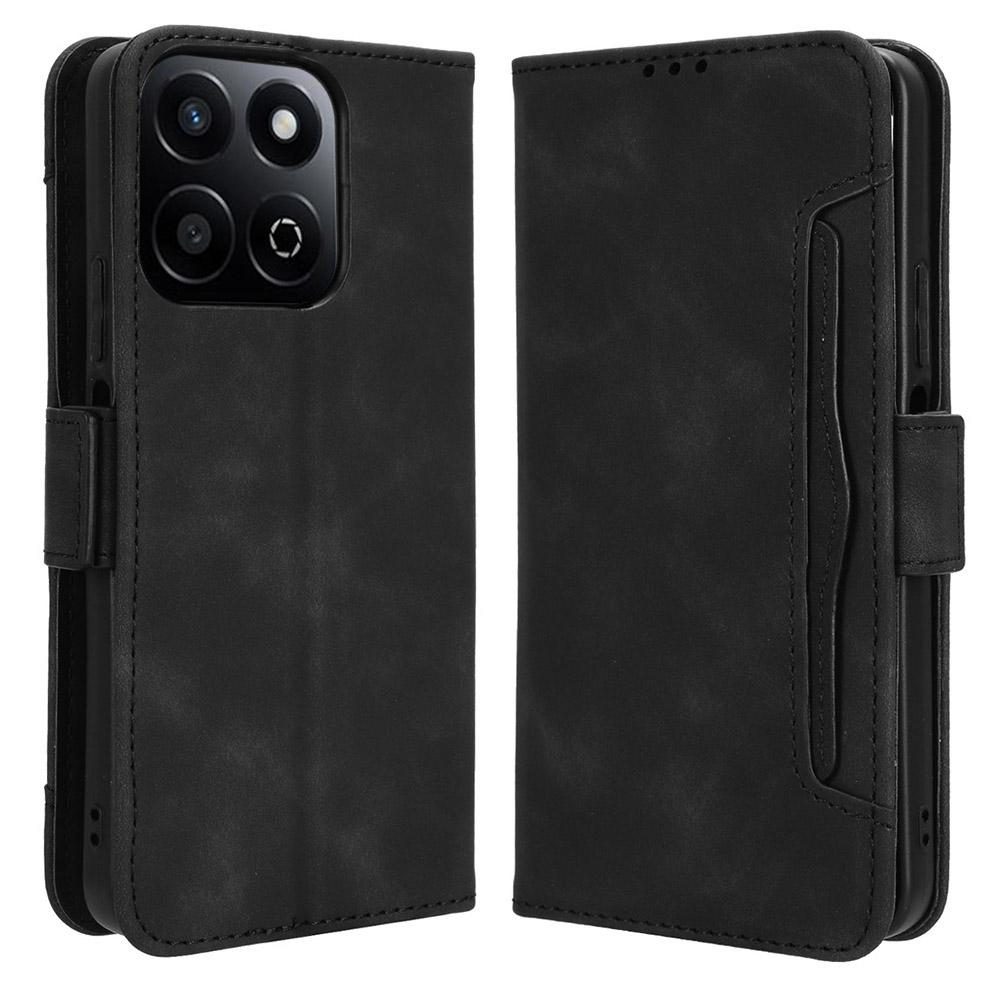 

Для Honor X7c 4G/200 Smart 5G/Play 60 Plus 5G/Play 9T Чехол-подставка с несколькими отделениями для карт Кожаный кошелек Чехол для телефона Black