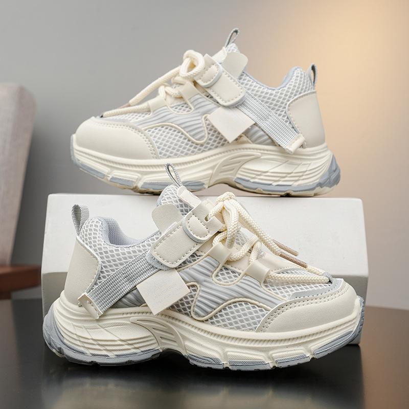 Girls' Dad-style Mesh Children's sneakers2026New Breathable Running Shoes for Older Children, Cartoon Casual Mesh Shoes