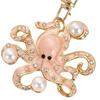 Keychain Pendant Imitation Pearls Rhinestones Inlaid Octopus Shape Key Chain with Lobster Clasp Bag Charm Backpack Accessory