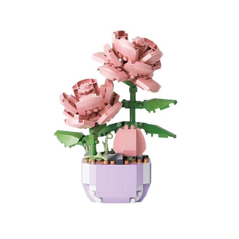 Plant Potted Everlasting Flower Bouquet Building Blocks Set - Succulent Gift Compatible with LEGO for Girls