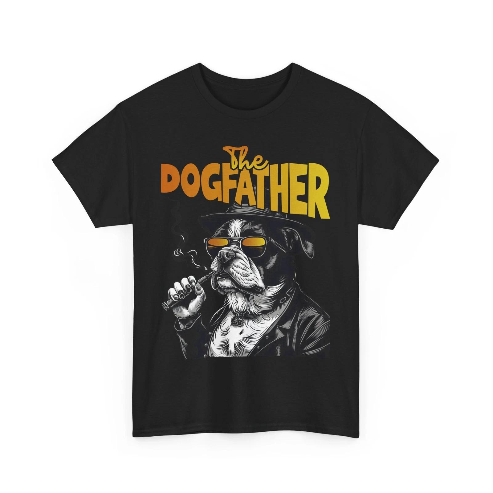 The Dogfather T-Shirt – Funny Puppy Lover Paw Print Graphic Tee The Dogfather L