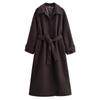 Europäischer & Amerikanischer Damen Wollmantel mit Gürtel - Trendiger INS-Stil