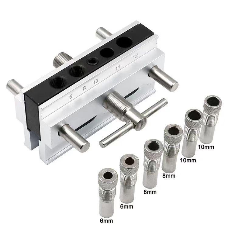 Self-Centering Doweling Jig Kit Vertical Center Puncher Pocket Hole Jig Drill Guide Woodworking Tools