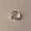 925 Sterling Silver Pearl Ring Niche Index Finger Ring Simple Cold Wind Ring