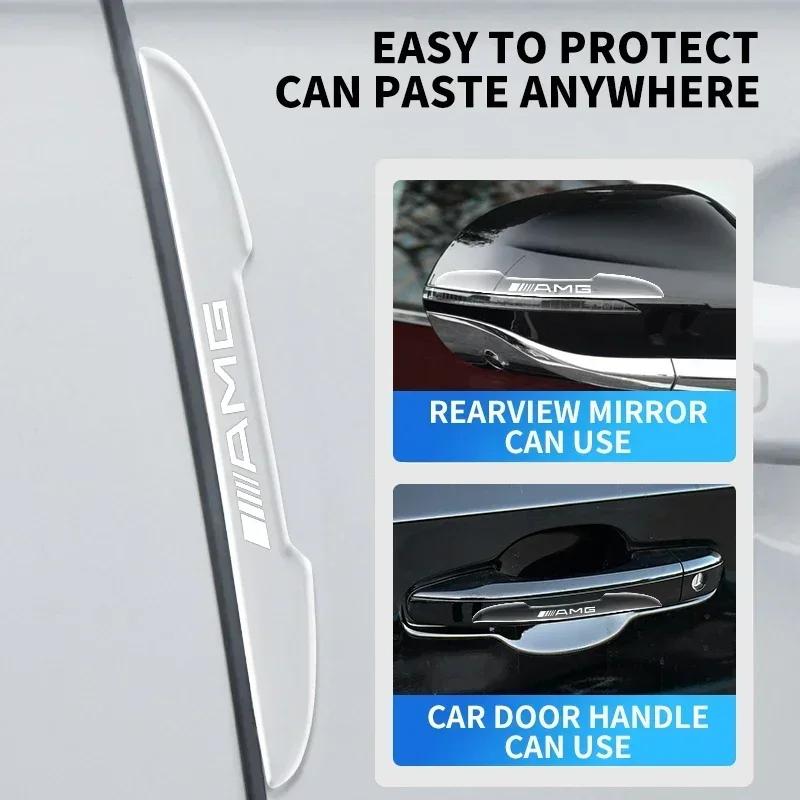 SUK3 4PCS Car Door Edge Guards Anti-Scratch Protector For Mercedes Benz AMG GLC GLB GLE CLA W206 W204 W205 W212 W213 W169 Accessories