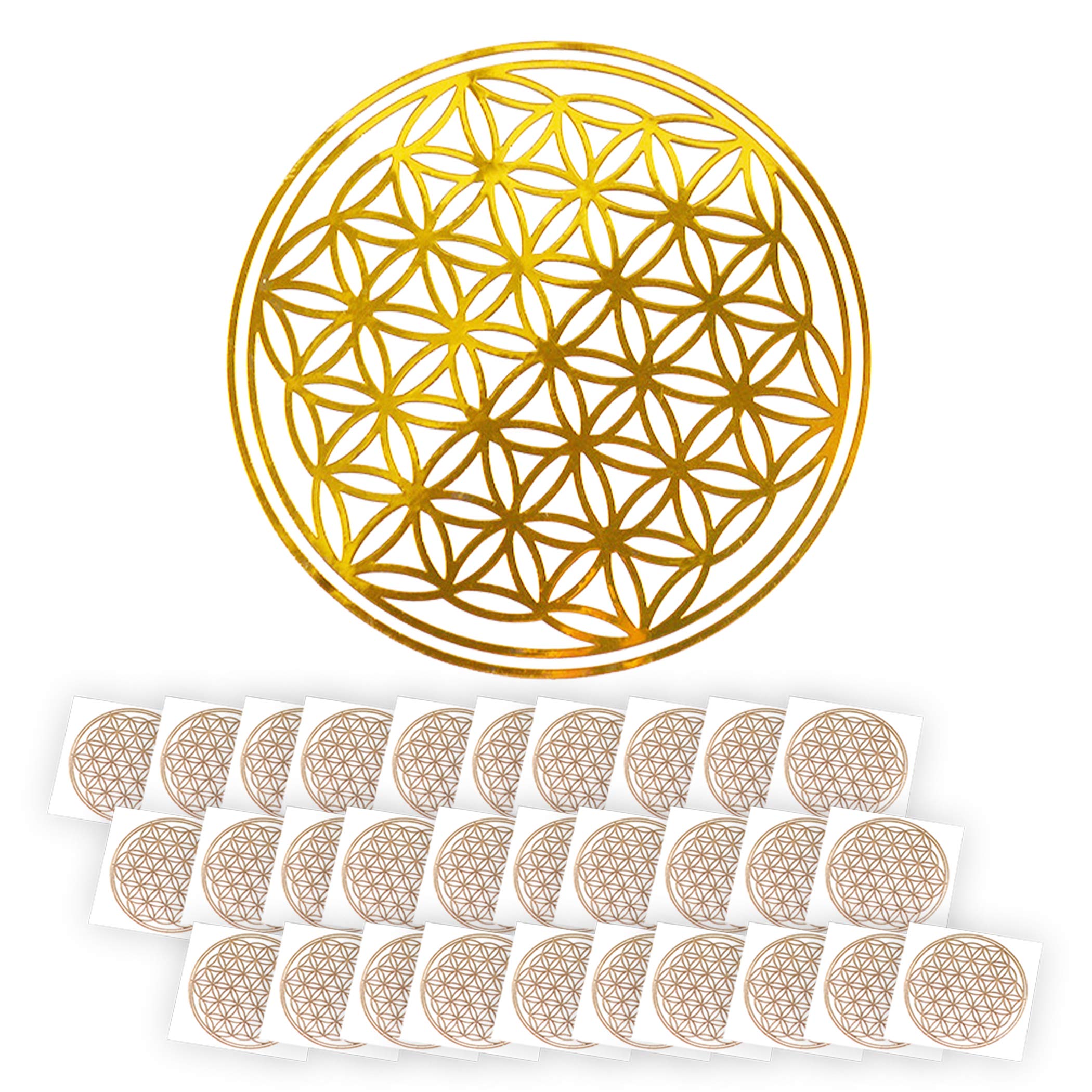 nullie Flower of Life Electromagnetic Wave Protection Stickers, Metal, Approx. 3cm, Set of 130