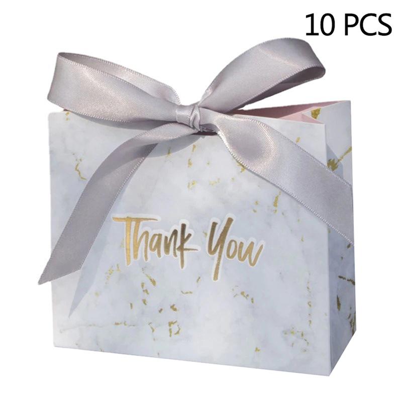 

10Pcs Thank You Party Favor Gift Box Wedding Candy Box Paper Gift Bag Packing