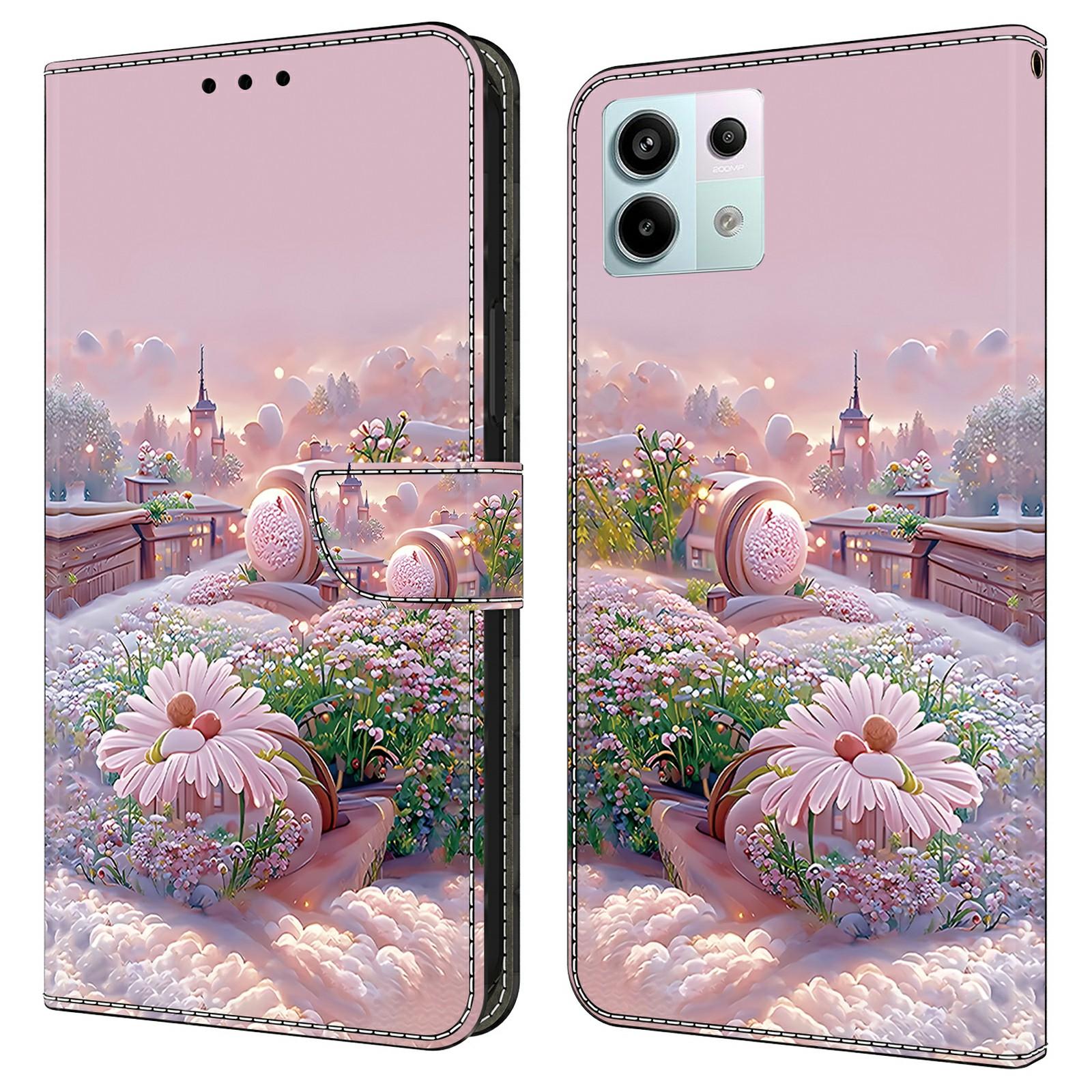 

Для Xiaomi Redmi Note 13 Pro 5G Чехол С Принтом Противоударный Кожаный Флип-Кошелек Чехол для Телефона Garden