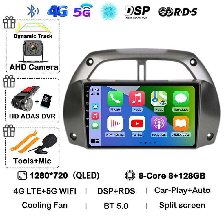 Android14 Carplay Car Radio For Toyota RAV4 Rav 4 2001 2002 2003 2004 2005 2006 Multimedia GPS Player Stereo 2din Head Unit DSP
