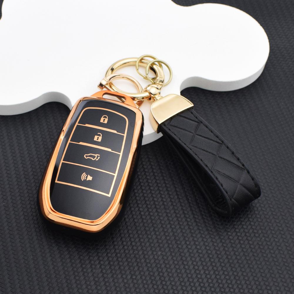 TPU Car Key Fob Case Cover for Toyota Corolla Cross Sienna Venza Harrier Hilux Tundra Mirai Land Cruiser Alphard Protective Bag