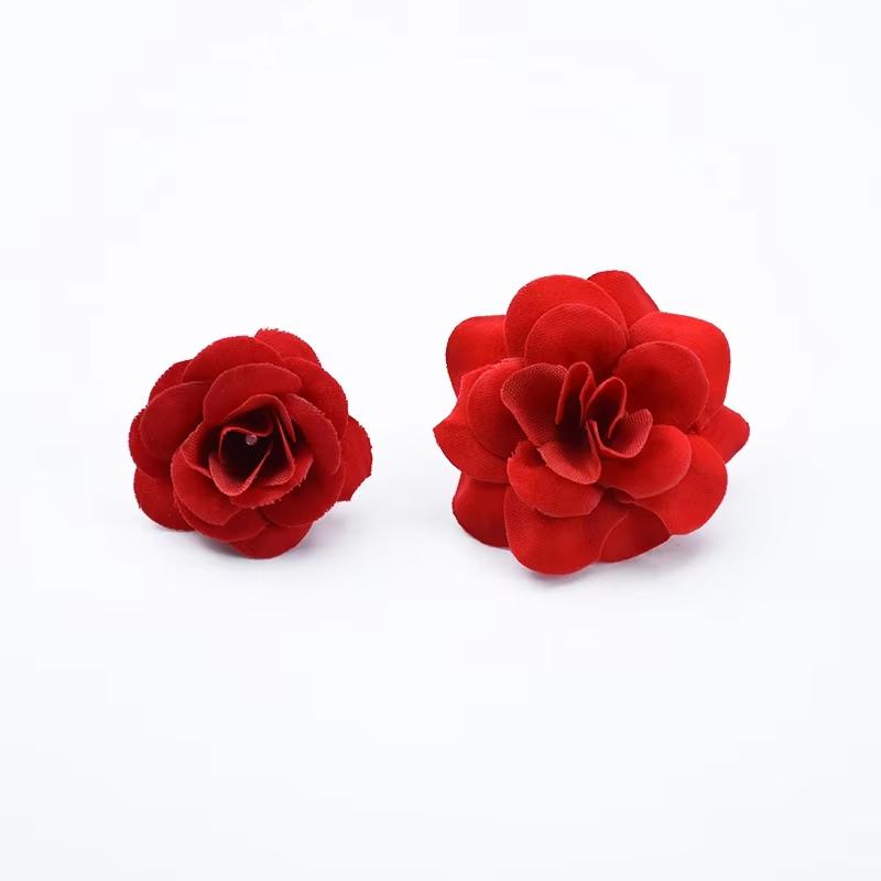 

20/50pcs Silk red roses head christmas decor for home scrapbook wedding bridal accessories clearance diy gift Artificial flowers 20pcs