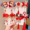 Chinese Style Red Bow Barrettes Hanfu Headwear Ancient Style Hair Clips  Kids