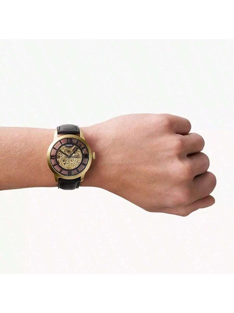 ME3210 Fossil Hollow Mechanical Stainless Steel Watch - A Casual Timepiece Perfect for Gifting To Your Boyfriend or Husband.