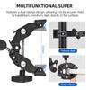 Super Clamp Mount Double Camera Clamp with Dual   Head Cold Shoes 1Celsius4 Inch Locating Holes Action Camera Mount