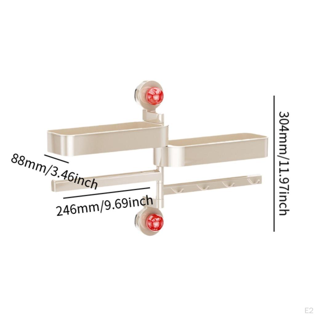 Spice Rack Organizer Shelf 4 Hooks,Seasoning Holder,Multi Use,Hanging Utensil Holder,Wall