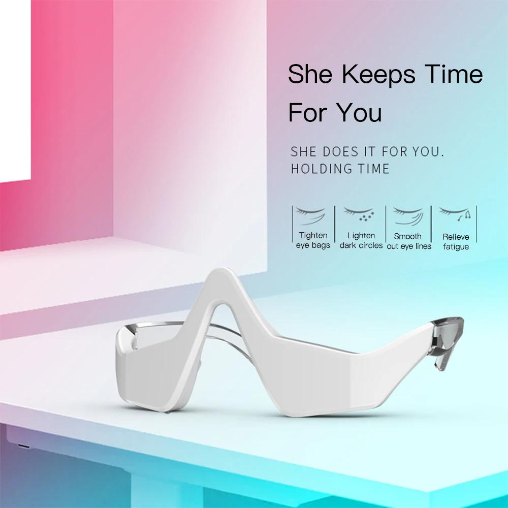 3D Elektrische Augenmassagebrille Ems Mikrostrom Rotes Licht Lindert Müdigkeit Faltenreduzierung Entfernung von Augenringen