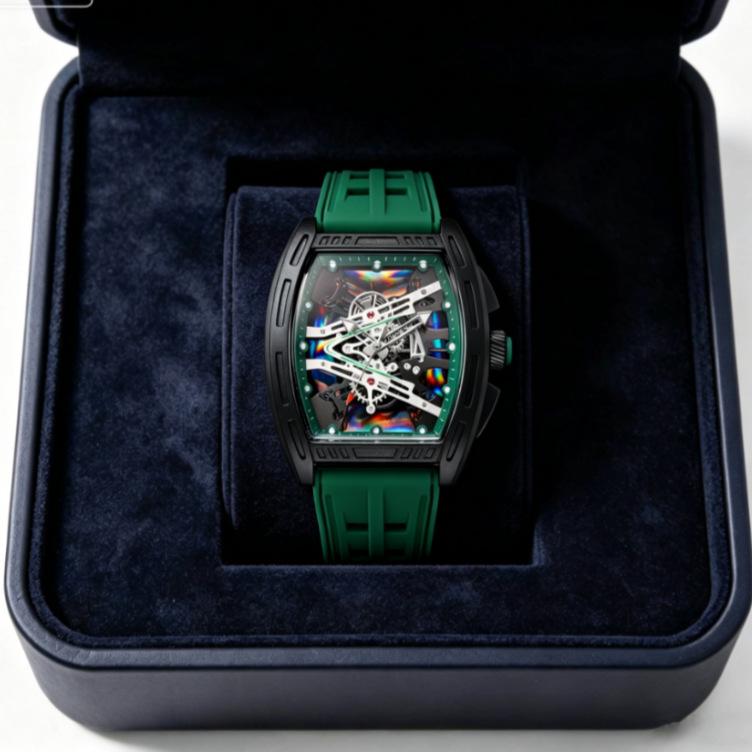 Geneva Men's Steel Band Fashion Calendar Wristwatch - Bestseller Personalized Business Set