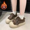 Fashion Winter Add Velvet Female Thick Sole Female 2024 New Fashion All-match Increase Soft Sole Breathable Cotton Shoes
