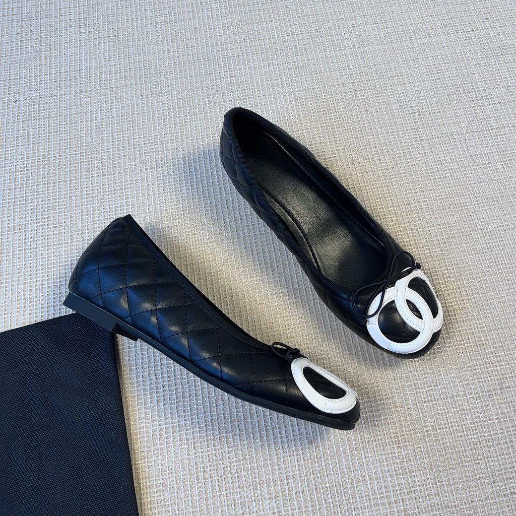 גרסת עור כבש~ 5 ס"מ הגדלת גובה פנימי קטנה נעלי רומבוס בודדות בסגנון רומנטי קטן נעלי בלט קומיוטר רטרו צרפתי לנשים