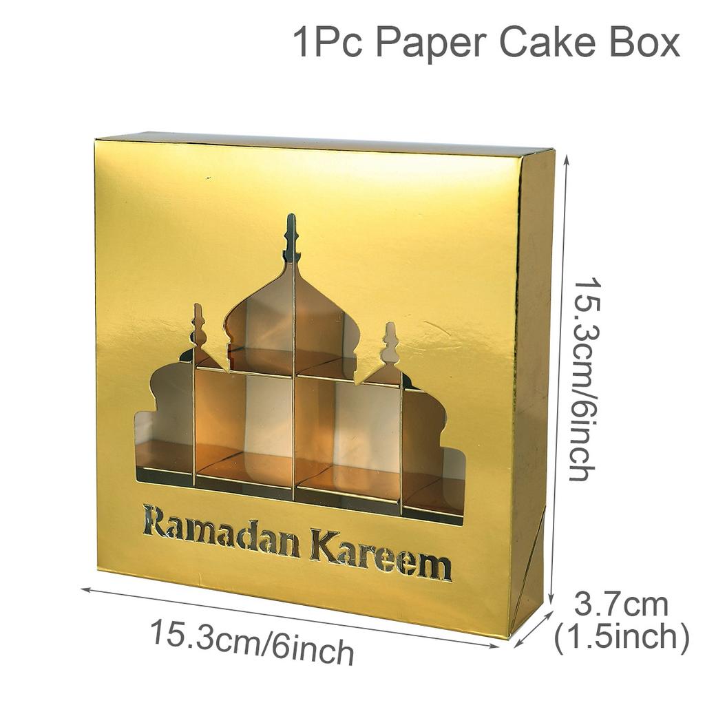Eid Mubarak Gift Box Cake Candy Box Ramadan Decoration for Home 2025 Islamic Muslim Party Supplies Eid Al-fitr Ramadan Kareem