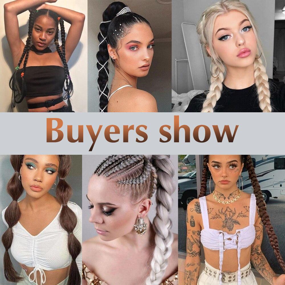 MISSQUEEN Synthetic With Hair Tie Wrap Around Hair Braid Ponytail Extensions Chignon Tail Rubber Band For Women Wear