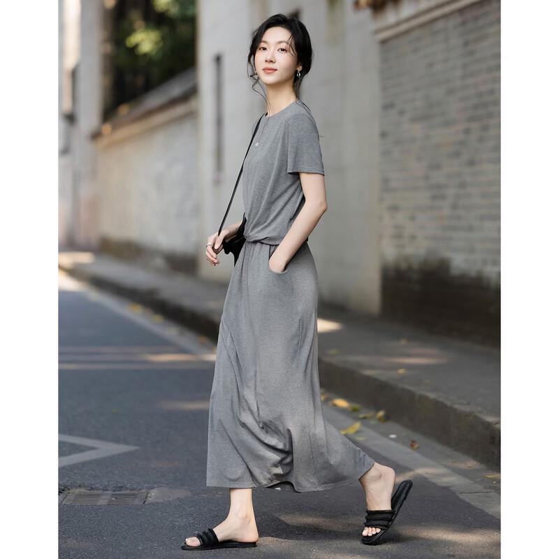 Women's Summer Two-Piece Set with Twisted Top and Elastic Waist Skirt