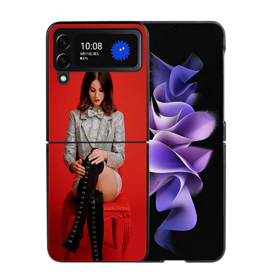 Singer Lana D-Del Rey Phone Case For Samsung Z Flip 7 6 5G Galaxy Z Flip4 Z Flip5 Z Flip3 Coque Black Hard PC Shell Protective C