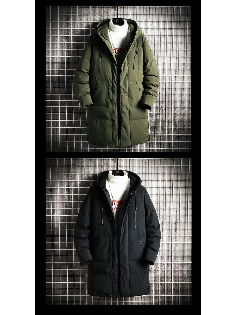 Men's Winter Hooded Mid-Length Plus Size Warm Coat