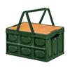 Folding Storage Box with Wood-Look Tabletop Compact Portable
