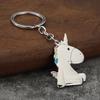 Schlüsselanhänger Anhänger Weiche Textur Kunstleder Einhorn Form Schlüsselanhänger mit Schnalle Rucksack Zubehör