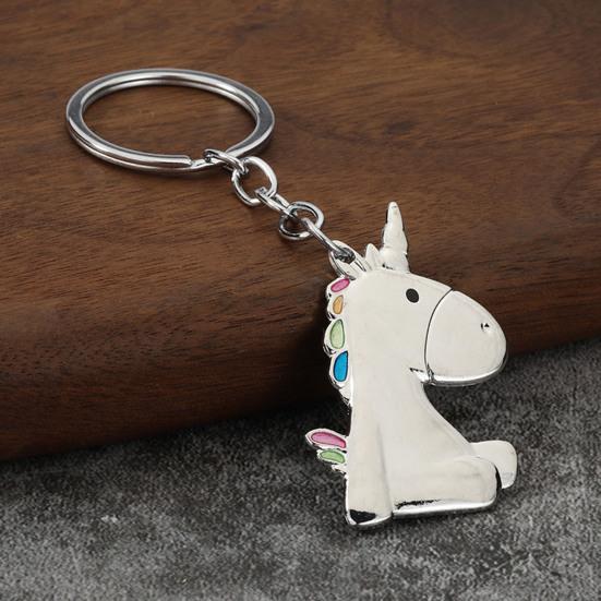 Schlüsselanhänger Anhänger Weiche Textur Kunstleder Einhorn Form Schlüsselanhänger mit Schnalle Rucksack Zubehör